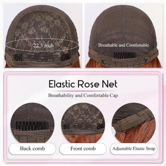 Long Straight Yaki Wigs for Women with Bangs Comfortable Elastic Band 26 - Picture 5 of 7